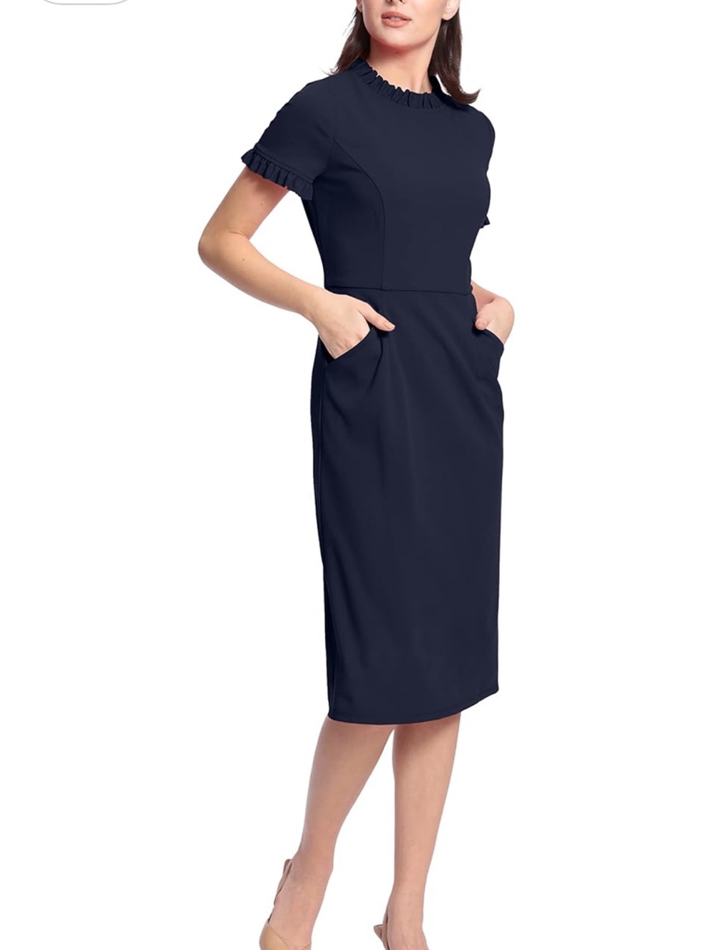 Maggy London Ruffle Collar Sheath Dress